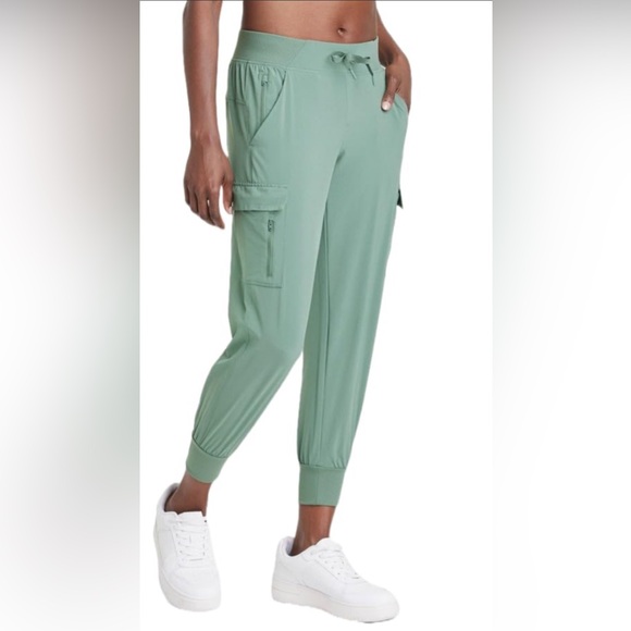 all in motion Pants - All in Motion Woven Cargo Pants - Greenish Blue-Size XS